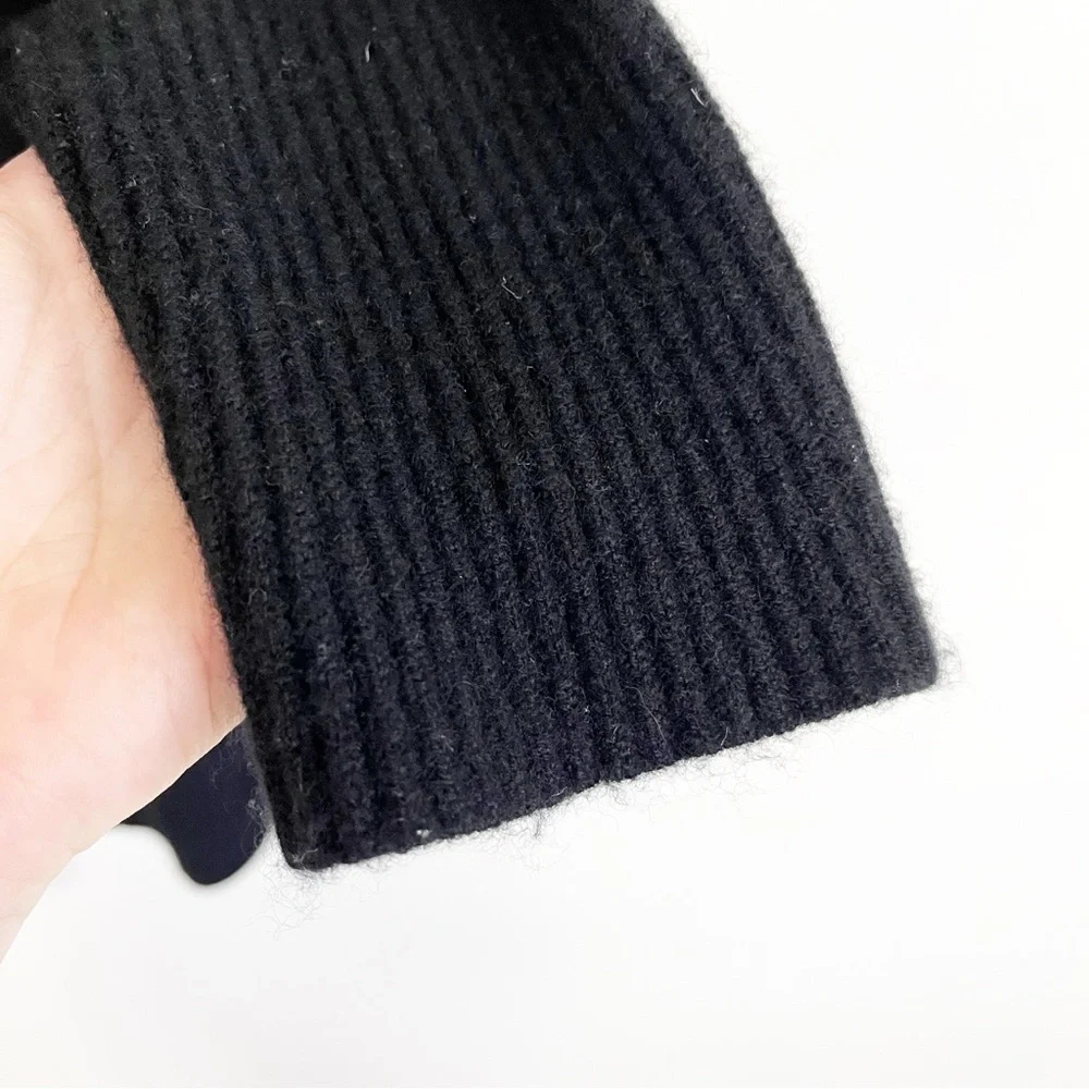 BOGO! EILEEN FISHER 100% Cashmere Ribbed Draped Turtleneck Sweater Black Small - Picture 9 of 10